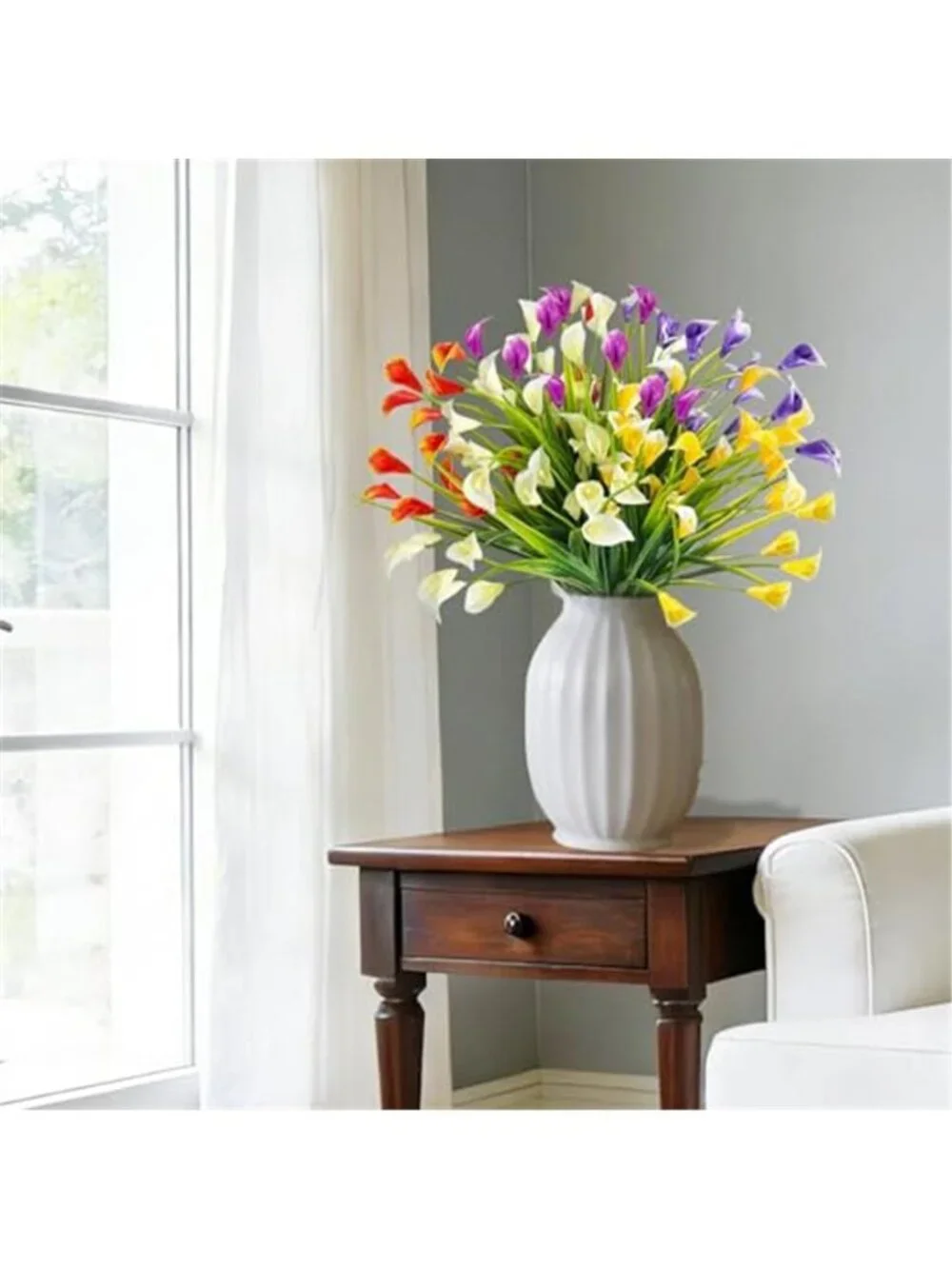 Artificial Calla Lily Flowers UV Resistant Faux Outdoor Plants 20 Bundles